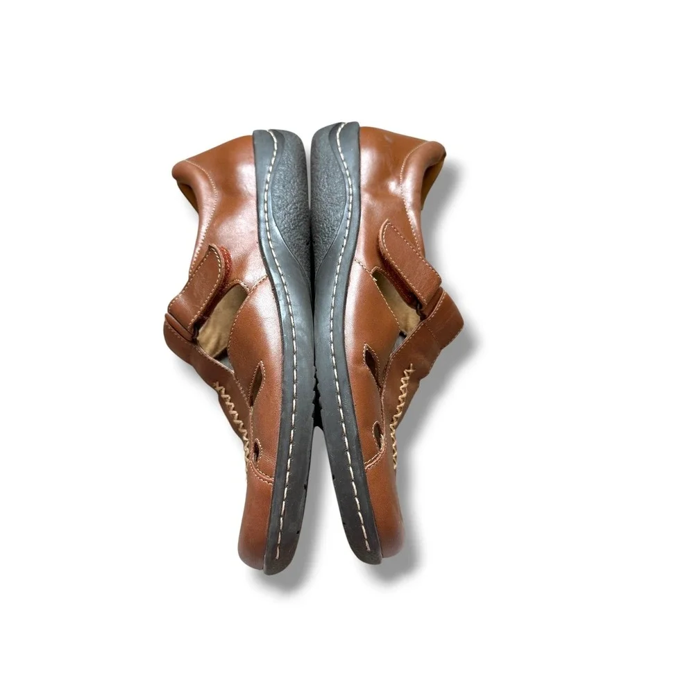 Naturalizer Fisherman Shoes Womens 7.5 Brown Leather Comfort Flats Mary Jane